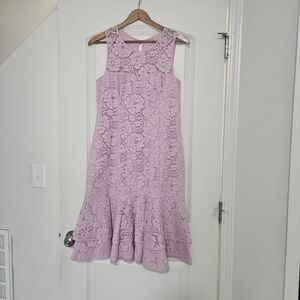 Eliza J Pink Lace Midi Dress